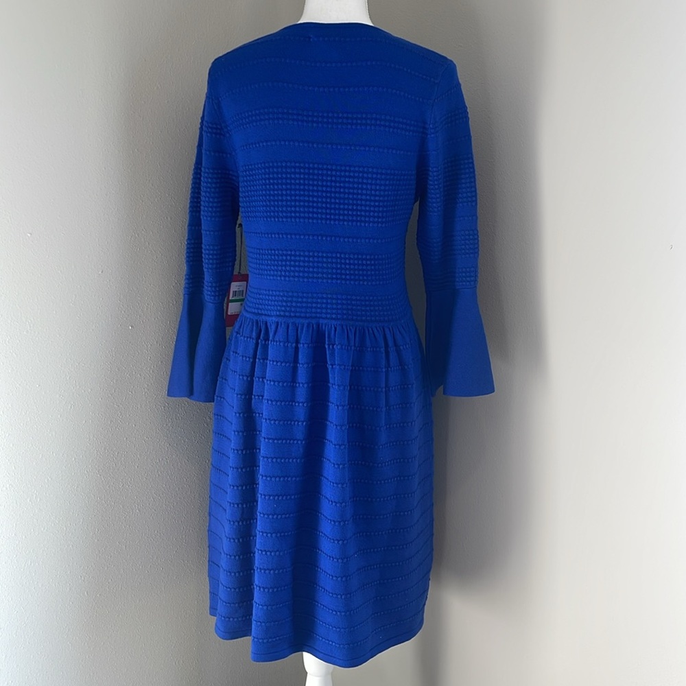 NEW | Vince Camuto | Fit-and-Flare Sweater Dress | Cobalt/Royal Blue | Large - Picture 3 of 6